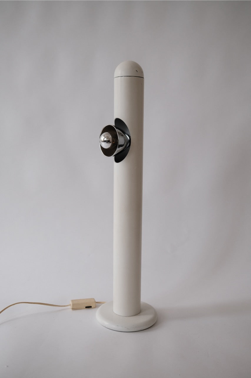 Off-White Painted Metal Tubular Floor Lamp