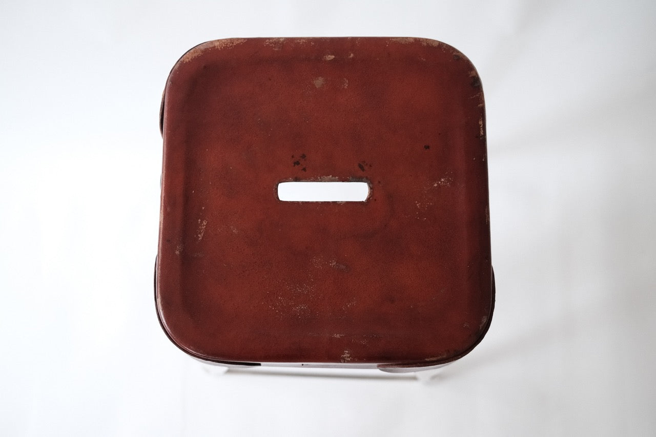 vintage chrome & leather bar stool