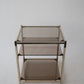 Vintage Brass sidetable w. amber glass tabletops