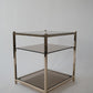 Vintage Brass sidetable w. amber glass tabletops