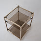 Vintage Brass sidetable w. amber glass tabletops