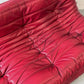 Dark red Leather Togo 3 seatsr