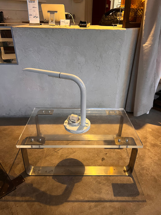 70’s plexi/metal coffee table with space desk lamp