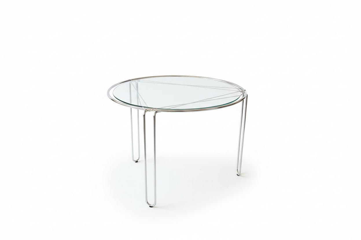 Chrome glass table